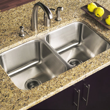 Houzer Elite 31 inch Stainless Steel Undermount 50/50 Double Bowl Kitchen Sink, Nested 20-Pack